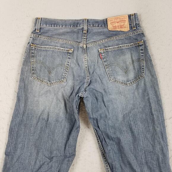 Levis 569 Jeans Mens 33x32 Blue Relaxed Straight Denim 100% Cotton Medium Wash - Picture 6 of 14